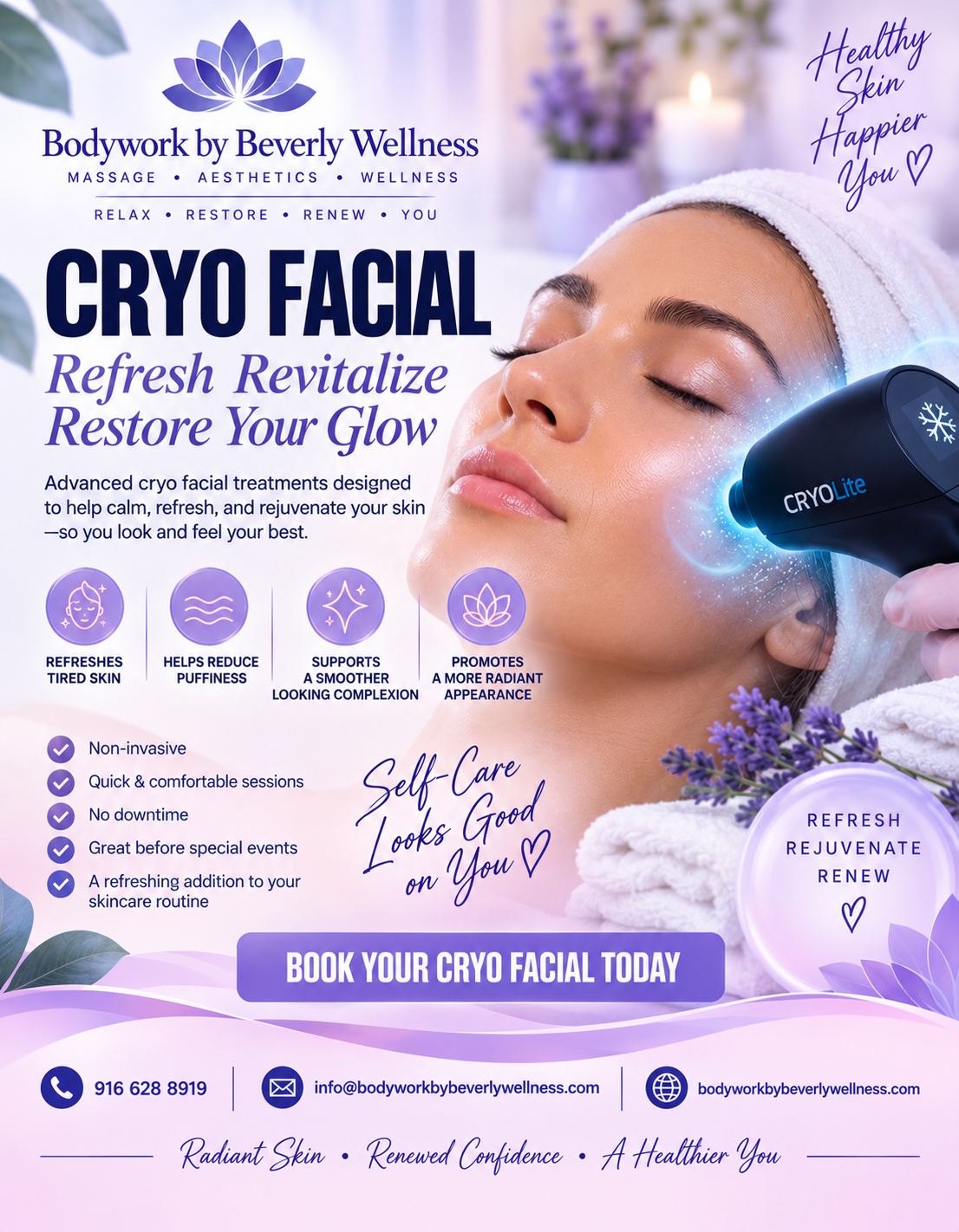 Cryo Facial — refresh, revitalize and restore your glow at Bodywork by Beverly Wellness